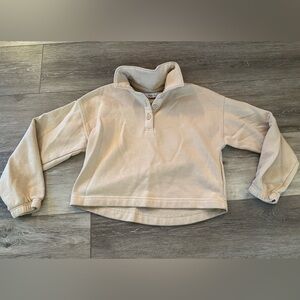 Girls DSG Cream Quarter-Button Pullover - Small